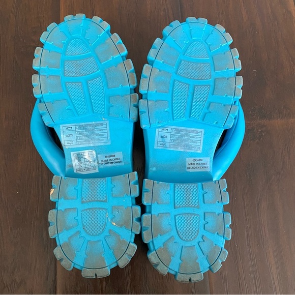 Forever21 Women's Blue Rubber Leather Upper Platform Heel Sandals Size 8 - Picture 5 of 7